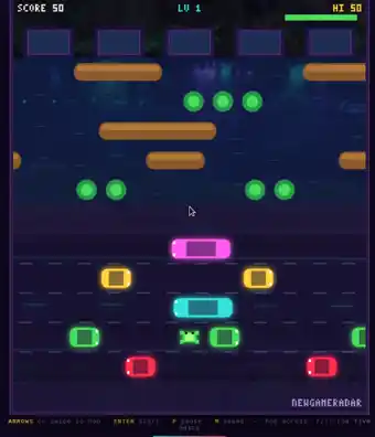 Neon Frogger gameplay